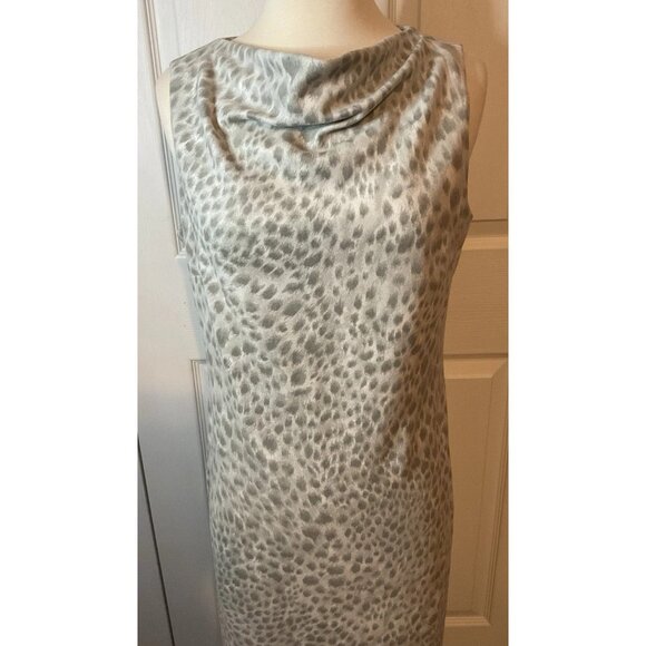 J. McLaughlin Gray Animal Print Sleeveless Dress Medium Soft Comfy - Picture 2 of 5